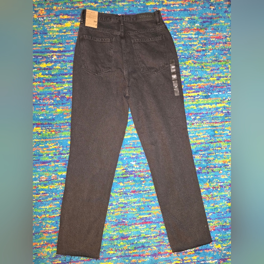 NWT PacSun Dad Jeans size 28 black button fly high rise straight relaxed fit. - Picture 10 of 10